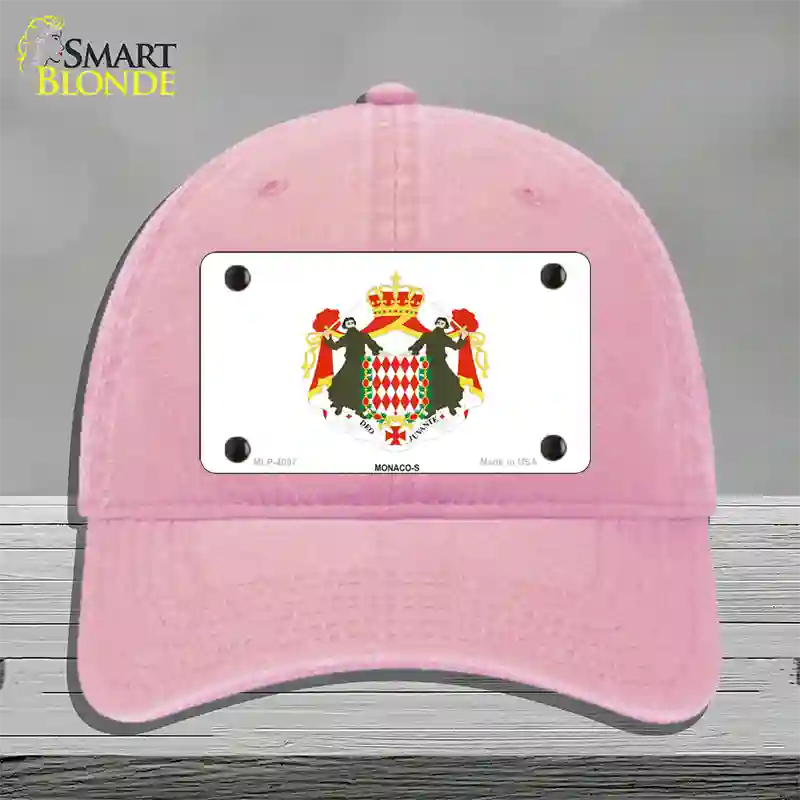 Monaco-S Flag Novelty License Plate Hat Unconstructed Cotton / Pink