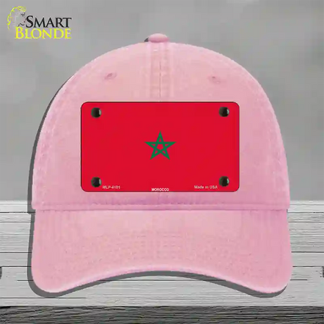 Morocco Flag Novelty License Plate Hat Unconstructed Cotton / Pink