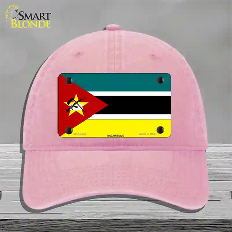 Mozambique Flag Novelty License Plate Hat Unconstructed Cotton / Pink