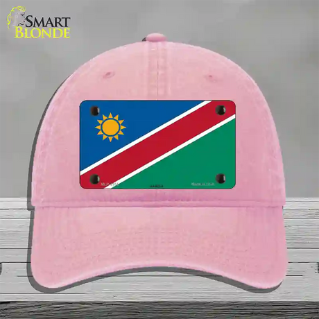 Namibia Flag Novelty License Plate Hat Unconstructed Cotton / Pink