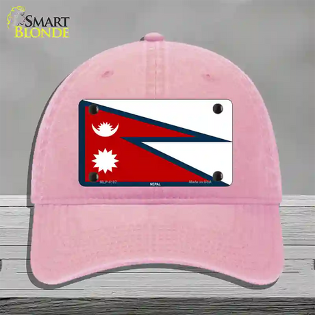 Nepal Flag Novelty License Plate Hat Unconstructed Cotton / Pink