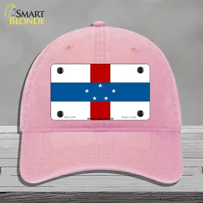 Netherlands Antilles Flag Novelty License Plate Hat Unconstructed Cotton / Pink