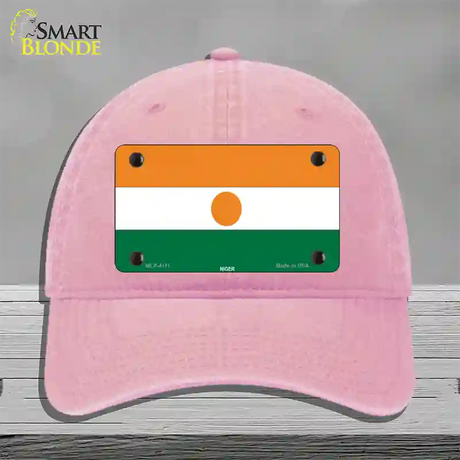 Niger Flag Novelty License Plate Hat Unconstructed Cotton / Pink