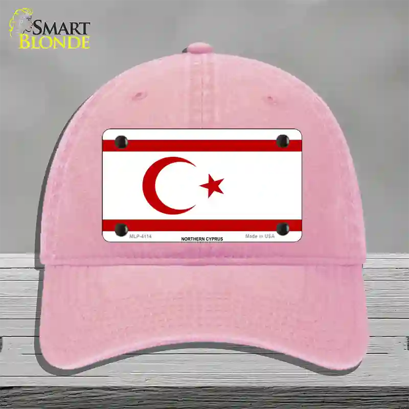 Northern Cyprus Flag Novelty License Plate Hat Unconstructed Cotton / Pink