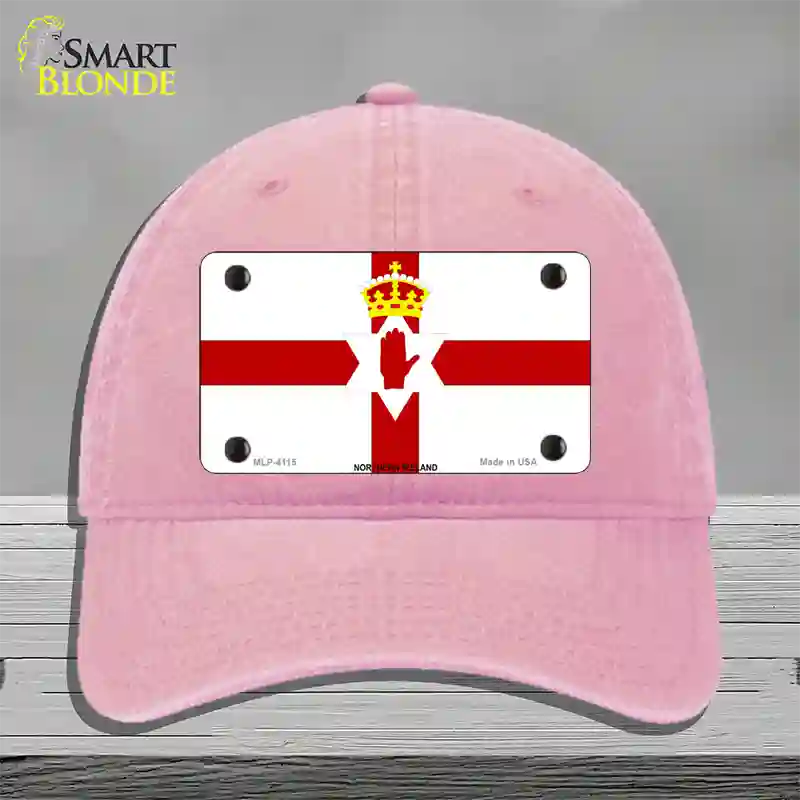 Northern Ireland Flag Novelty License Plate Hat Unconstructed Cotton / Pink