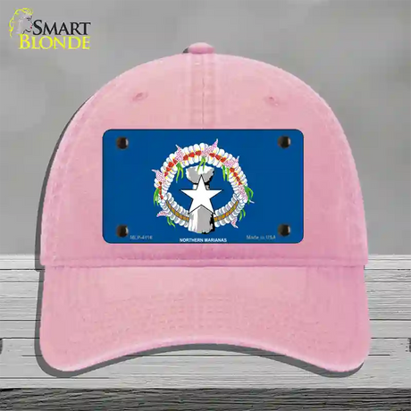 Northern Marianas Flag Novelty License Plate Hat Unconstructed Cotton / Pink