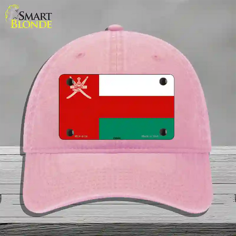 Oman Flag Novelty License Plate Hat Unconstructed Cotton / Pink