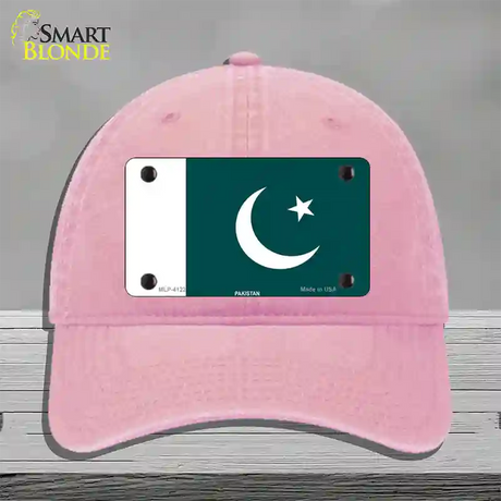 Pakistan Flag Novelty License Plate Hat Unconstructed Cotton / Pink