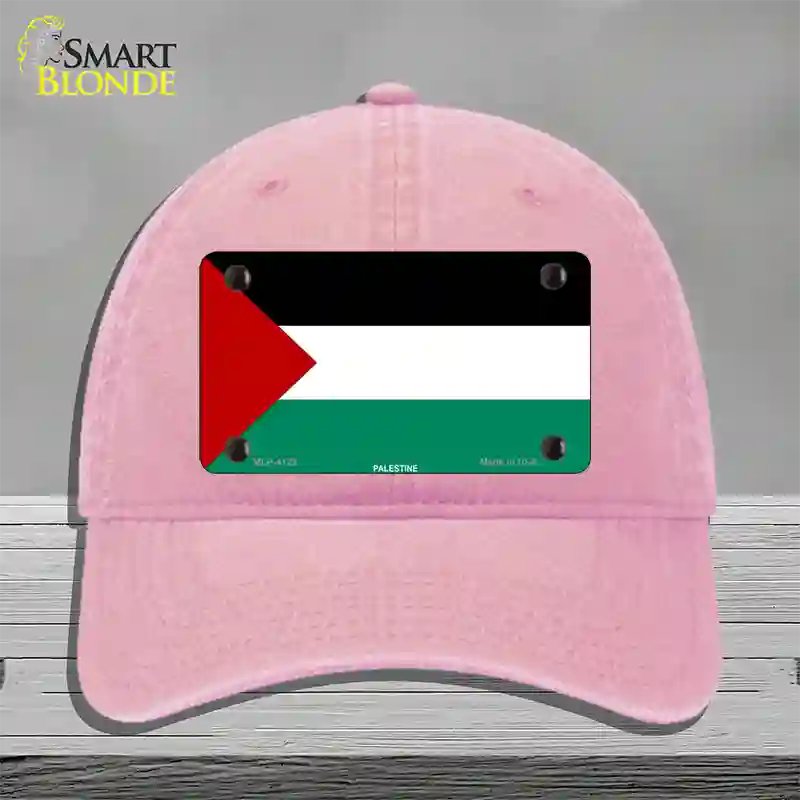 Palestine Flag Novelty License Plate Hat Unconstructed Cotton / Pink