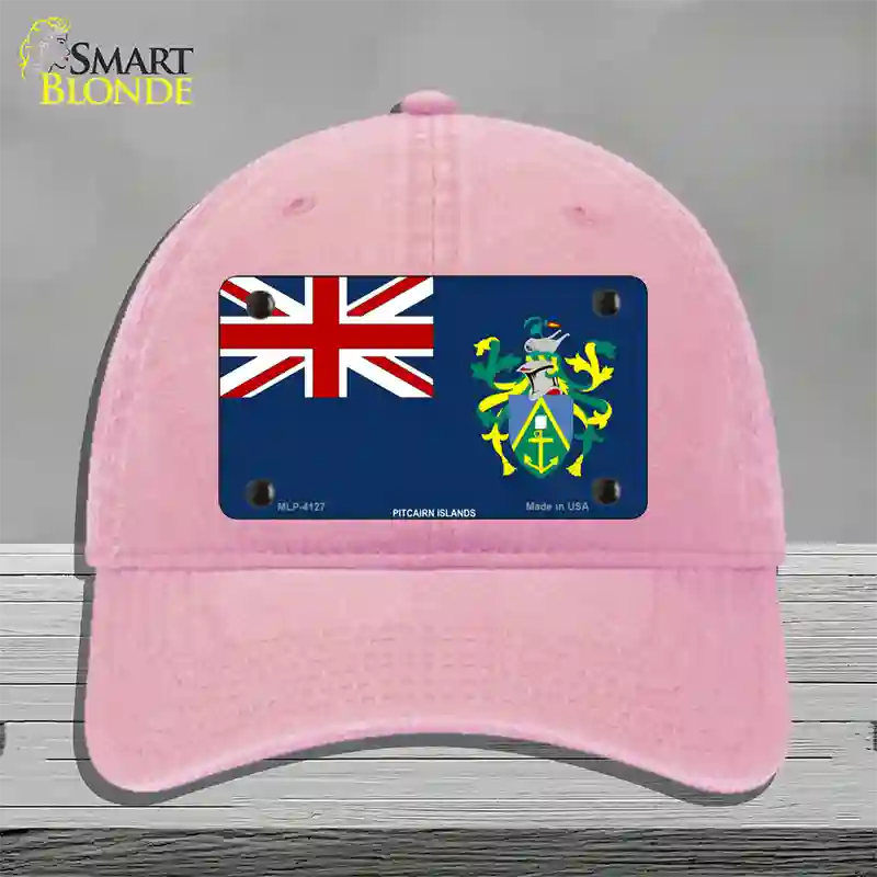 Pitcairn Islands Flag Novelty License Plate Hat Unconstructed Cotton / Pink