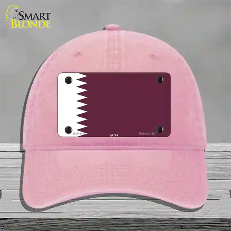 Qatar Flag Novelty License Plate Hat Unconstructed Cotton / Pink