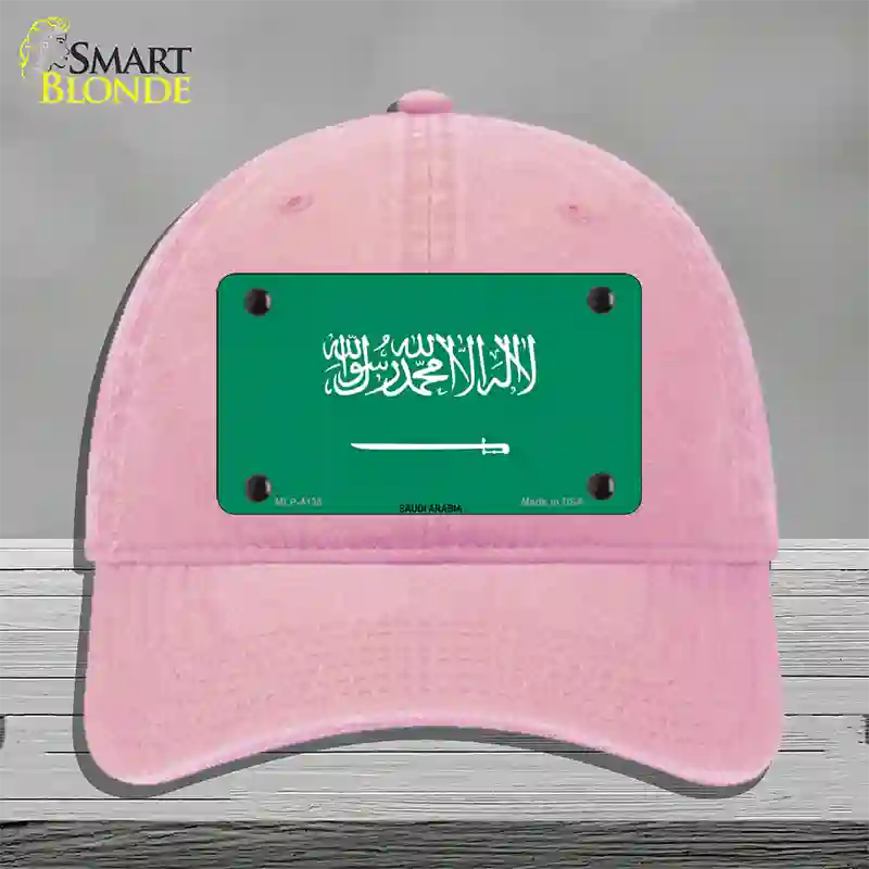 Saudi Arabia Flag Novelty License Plate Hat Unconstructed Cotton / Pink