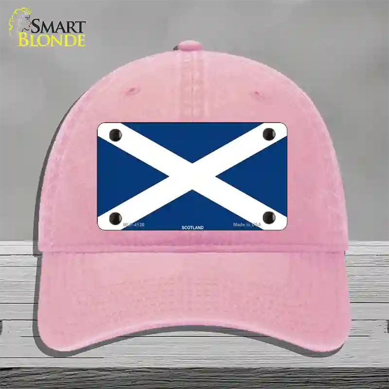 Scotland Flag Novelty License Plate Hat Unconstructed Cotton / Pink