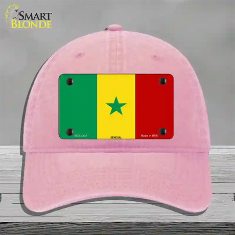 Senegal Flag Novelty License Plate Hat Unconstructed Cotton / Pink