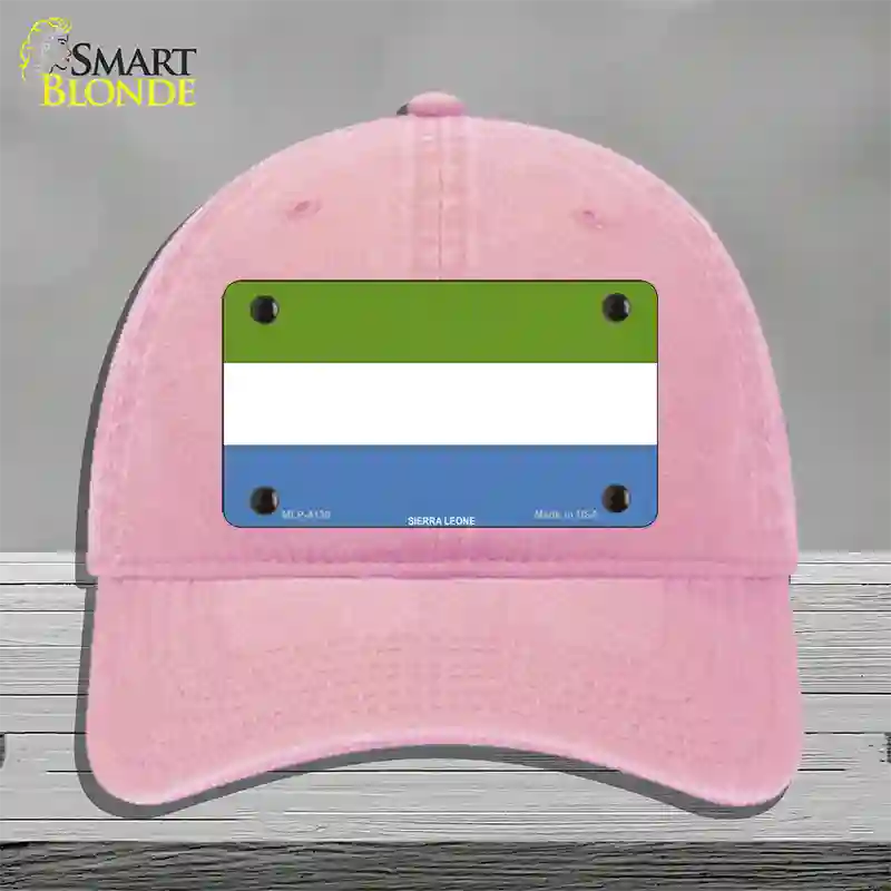 Sierra Leone Flag Novelty License Plate Hat Unconstructed Cotton / Pink