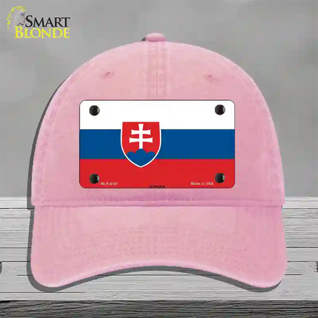 Slovakia Flag Novelty License Plate Hat Unconstructed Cotton / Pink