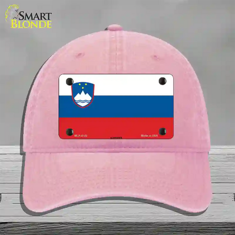 Slovenia Flag Novelty License Plate Hat Unconstructed Cotton / Pink