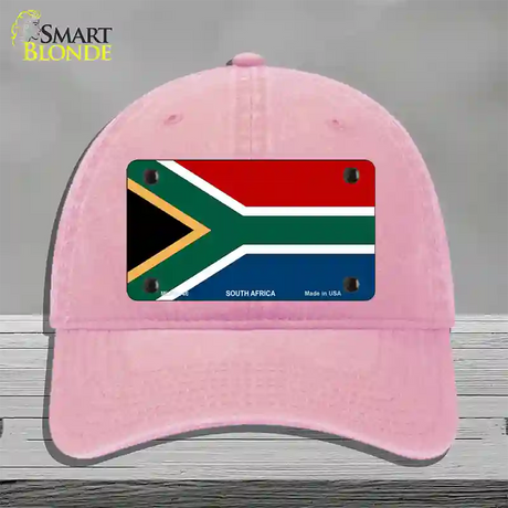 South Africa Flag Novelty License Plate Hat Unconstructed Cotton / Pink