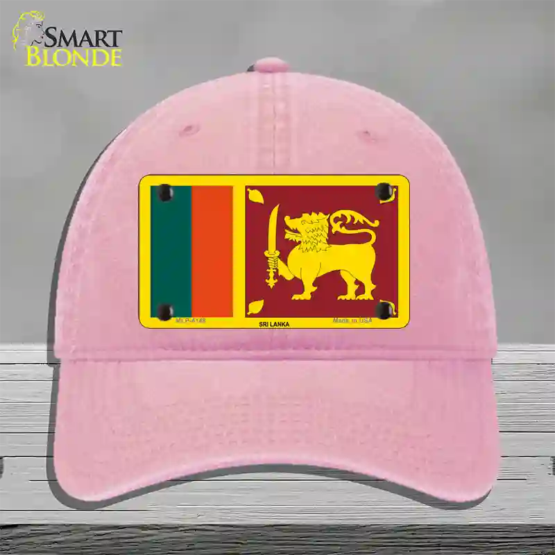 Sri Lanka Flag Novelty License Plate Hat Unconstructed Cotton / Pink