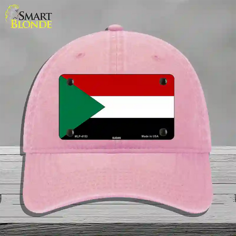 Sudan Flag Novelty License Plate Hat Unconstructed Cotton / Pink