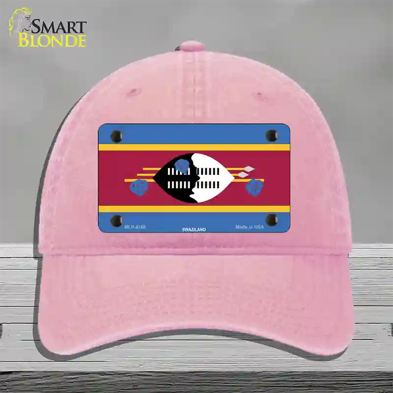 Swaziland Flag Novelty License Plate Hat Unconstructed Cotton / Pink