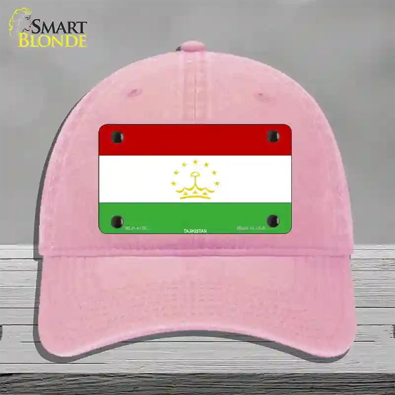 Tajikistan Flag Novelty License Plate Hat Unconstructed Cotton / Pink