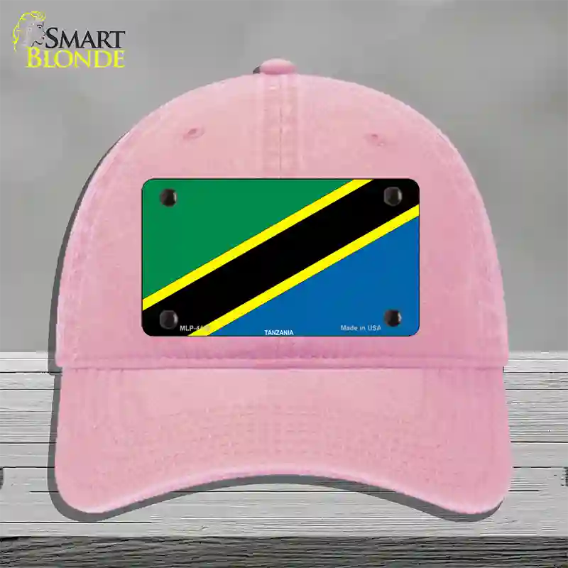 Tanzania Flag Novelty License Plate Hat Unconstructed Cotton / Pink