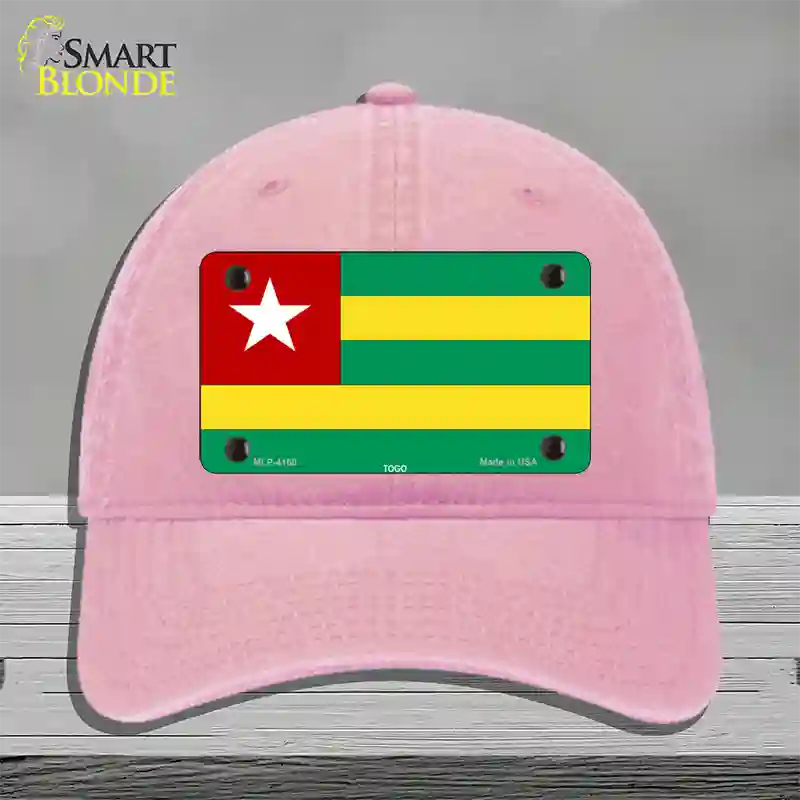 Togo Flag Novelty License Plate Hat Unconstructed Cotton / Pink