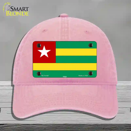 Togo Flag Novelty License Plate Hat Unconstructed Cotton / Pink