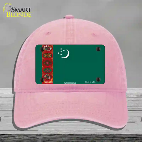 Turkmenistan Flag Novelty License Plate Hat Unconstructed Cotton / Pink