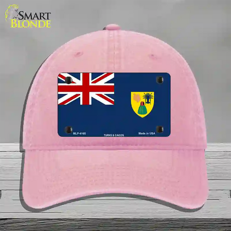 Turks And Caicos Flag Novelty License Plate Hat Unconstructed Cotton / Pink