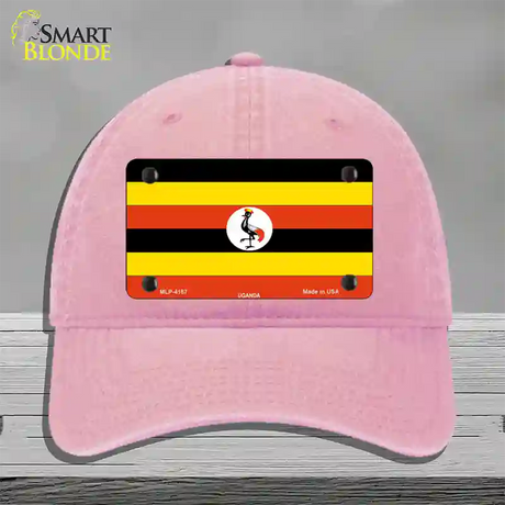 Uganda Flag Novelty License Plate Hat Unconstructed Cotton / Pink