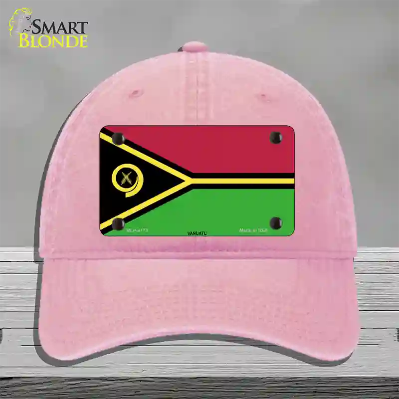 Vanuatu Flag Novelty License Plate Hat Unconstructed Cotton / Pink