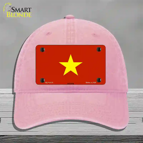 Vietnam Flag Novelty License Plate Hat Unconstructed Cotton / Pink