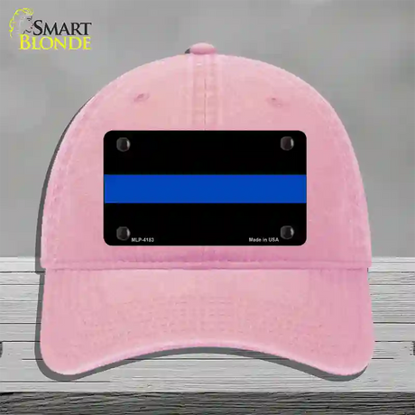 Thin Blue Line Police Novelty License Plate Hat Unconstructed Cotton / Pink