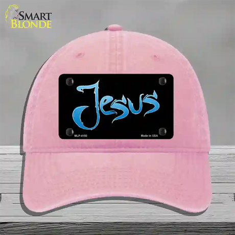 Jesus Novelty License Plate Hat Unconstructed Cotton / Pink