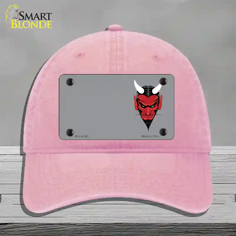 Devil Offset Novelty License Plate Hat Unconstructed Cotton / Pink