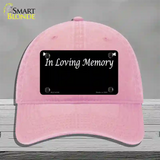 In Loving Memory Black Novelty License Plate Hat Unconstructed Cotton / Pink