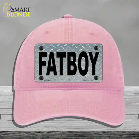 Fat Boy Diamond Novelty License Plate Hat Unconstructed Cotton / Pink