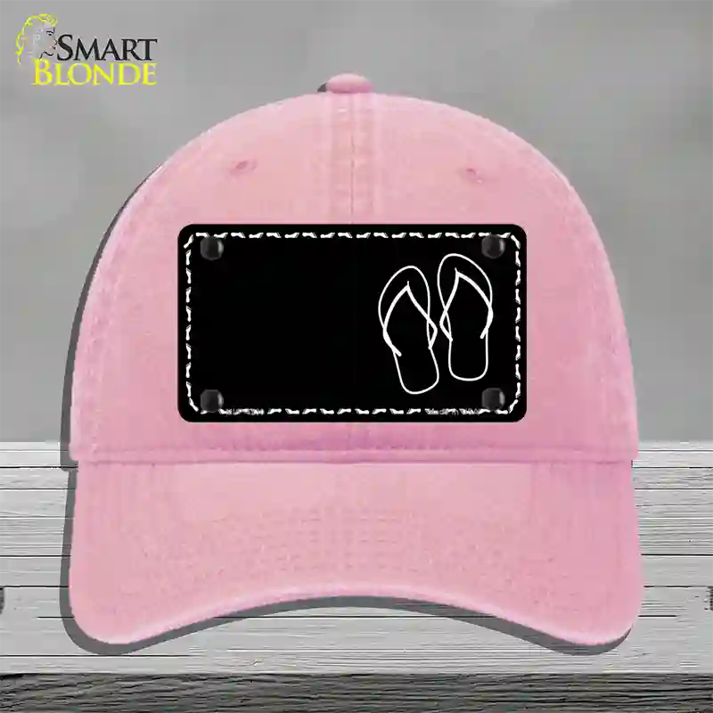 Flip Flops Offset Novelty License Plate Hat Unconstructed Cotton / Pink