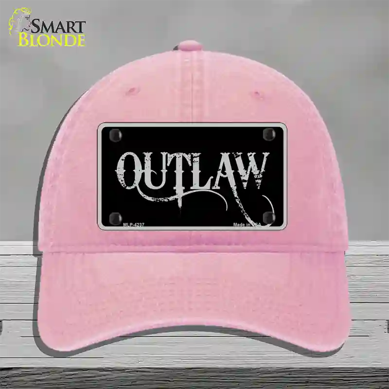 Outlaw Novelty License Plate Hat Unconstructed Cotton / Pink