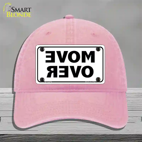 Move Over White Novelty License Plate Hat Unconstructed Cotton / Pink