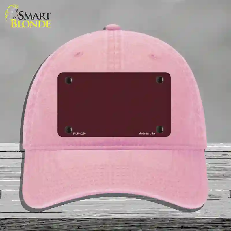 Burgundy Novelty License Plate Hat Unconstructed Cotton / Pink