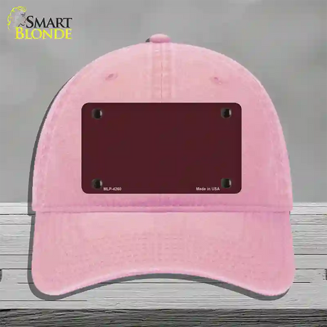 Burgundy Novelty License Plate Hat Unconstructed Cotton / Pink