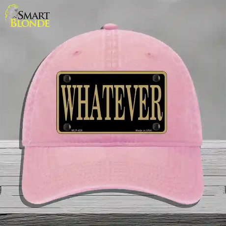 Whatever Novelty License Plate Hat Unconstructed Cotton / Pink