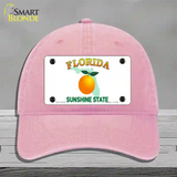 Florida State Novelty License Plate Hat Unconstructed Cotton / Pink