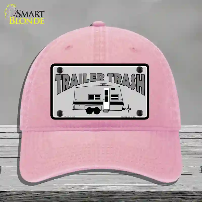 Trailer Trash Novelty License Plate Hat Unconstructed Cotton / Pink