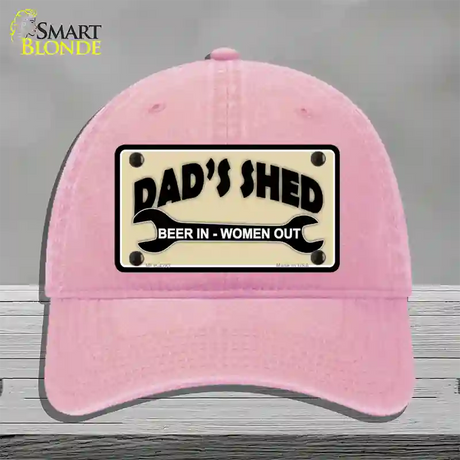 Beer In Women Out Novelty License Plate Hat Unconstructed Cotton / Pink