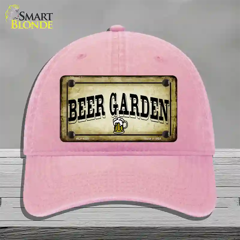 Beer Garden Novelty License Plate Hat Unconstructed Cotton / Pink