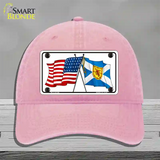 United States Scotland Crossed Flags Novelty License Plate Hat Sign Unconstructed Cotton / Pink